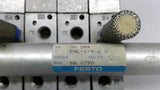 Festo PAL-1/4-6B Terminal Block With 4 Festo JMVH-5-1/4B Solenoid Valves