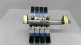 Festo PAL-1/4-6B Terminal Block With 4 Festo JMVH-5-1/4B Solenoid Valves