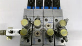 Festo PAL-1/4-6B Terminal Block With 4 Festo JMVH-5-1/4B Solenoid Valves