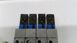 Festo PAL-1/4-6B Terminal Block With 4 Festo JMVH-5-1/4B Solenoid Valves