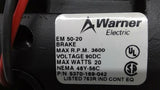 Warner EM50-20 Brake 3600RPM 90VDC 20W