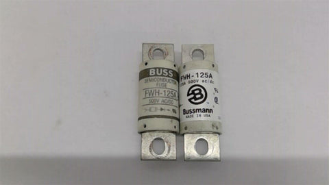 Bussmann FWH-125A Fuse 125A 500V Lot Of 2