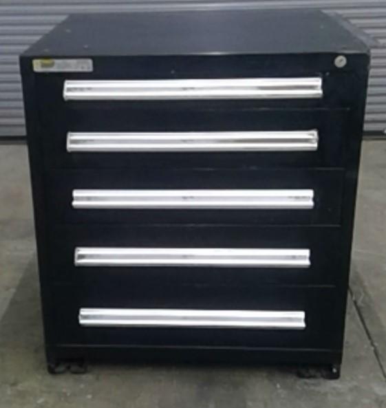 Stanley Vidmar Black 5 Drawer Cabinet