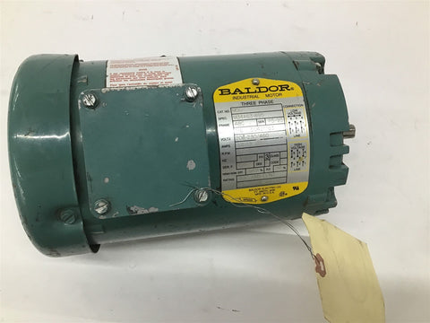 Baldor MOO 1/6HP AC Motor 208-230/460V 1800 Rpm 4P 48C 3PH 60HZ TEFC