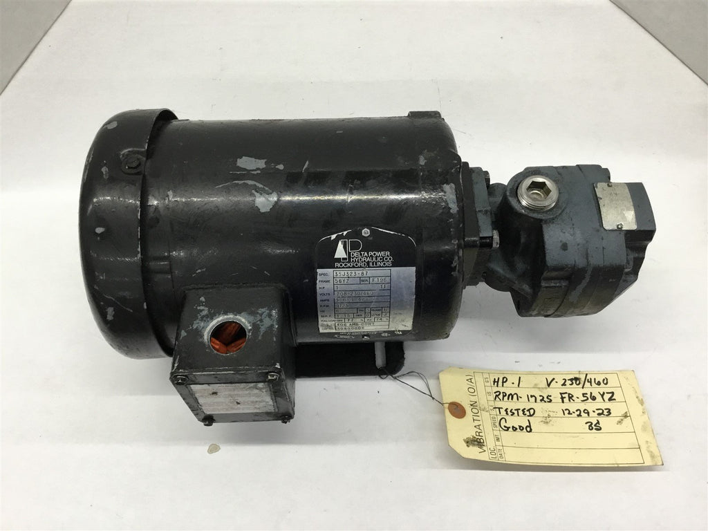 Delta Power Hydraulic 35J323-87 1Hp AC motor 208-230/460V 1800 Rpm 4P 56YZ 3Ph
