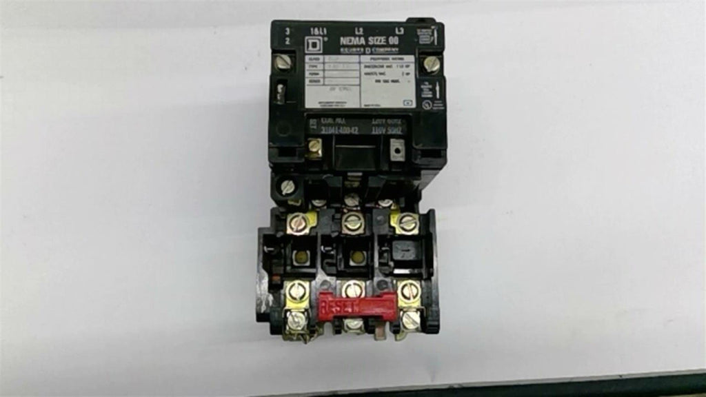Square D 8536 SAG12 Nema Size 00 Starter 2 HP 460 Volts 120 V Coil
