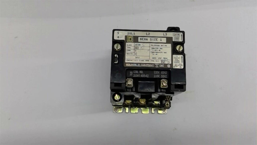 Square D 8736 SCO7 Nema Size 1 Starter 10 HP 460 Volt 120 Volt coil