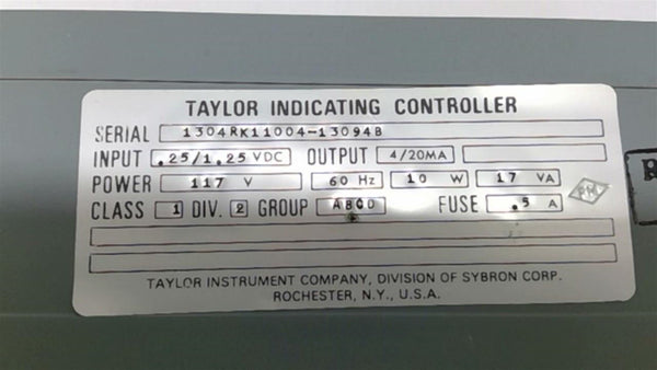 Taylor Instrument 1304RK11004-13094B Indicating Controller Missing Sid ...