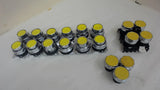 LOT OF 19 YELLOW PUSHBUTTONS SWITCHES / PUSHBUTTONS