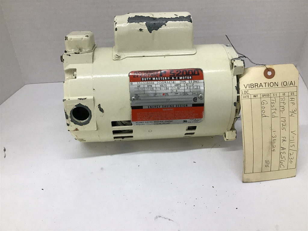 Reliance C56SO589N 3/4 HP 115/230 1800 RPM 4P 56C Single Phase TEFC AC Motor
