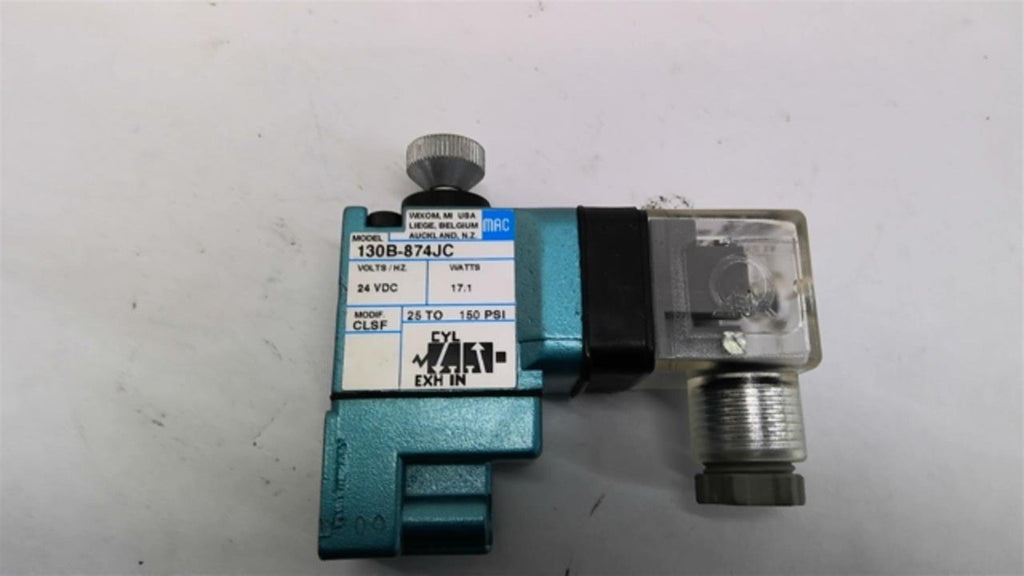 MAC 130B-874JC Solenoid Valve 150 PSI 24 VDC 17.1 Watts