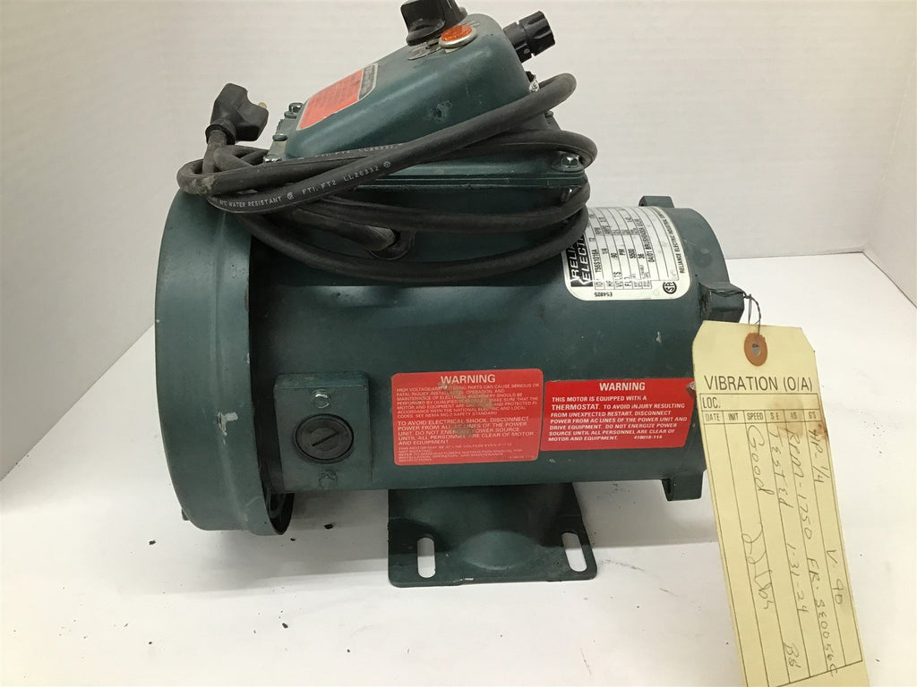 Reliance T56S1016A 1/4 HP 90V 1750 RPM 56C TEFC