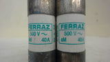 LOT OF 4 --- FERRAZ FUSE, 500 V~, 40 A, 22 X 58