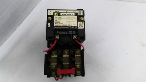 Square D 8536 SBG2 Nema Size 0 Starter 600 Vac 5 Hp 480 Volt Coil
