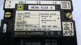 Square D 8536 SBG2 Nema Size 0 Starter 600 Vac 5 Hp 480 Volt Coil