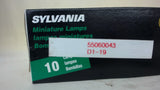 BOX OF 10 --- SYLVANIA 120MB MINIATURE LAMPS