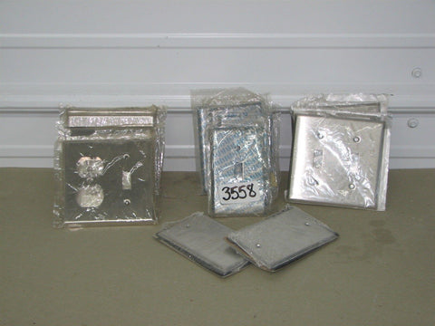 12 Assorted Leviton Steel City Metal Wall Plate Covers