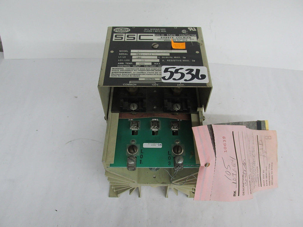 Barber- Colman Solid State Contactor  Cb13-21460-023-3-00  / 480 Volts - 50/60Hz