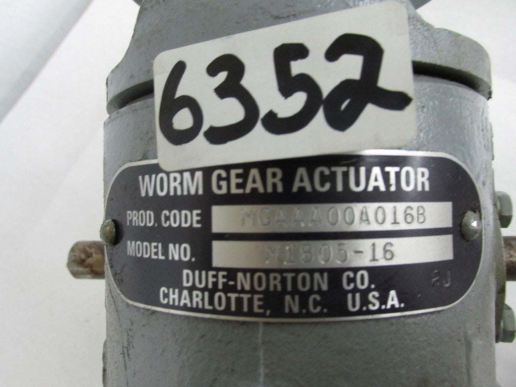 Duff Norton Worm Gear Actuator M1805-16 16" Thrust R & L Angle Mgaaa00A016B