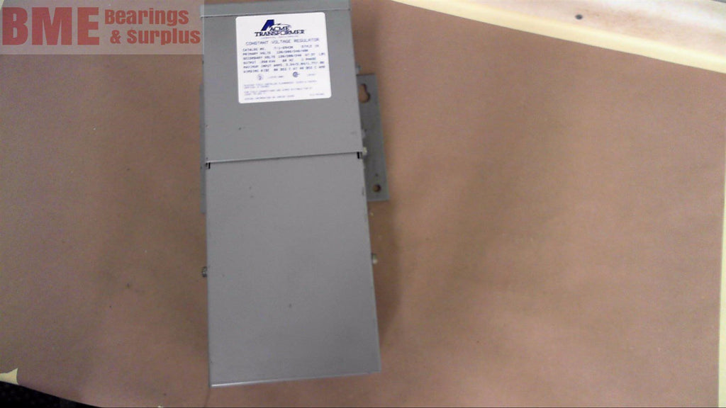 Acme T-1-69430 Constant Voltage Regulator .250 Kva @ 60 Hz 120/208/240/480 Pri V
