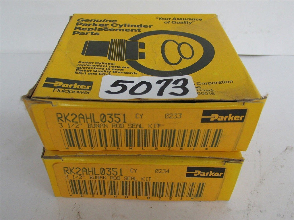 2 Genuine Parker Cylinder Service Kit # Rk2Ahl0351 - 3 1/2" Bunan Rod Seal Kit