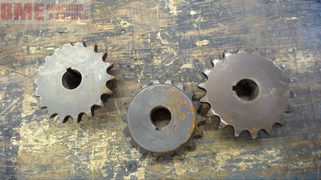 LOT OF 3-- 40B18 SPROCKETS, 40 CHAIN, 18 TOOTH 3/4" BORE