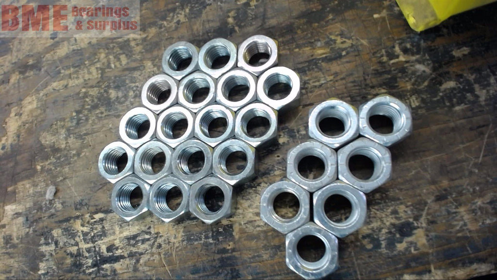 LOT OF 25--HEX NUT 7/8"-9 X 1-1/4
