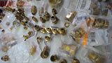 100+ ASSORTED BRASS FITTINGS, ASSORTED TYPES AND SIZES