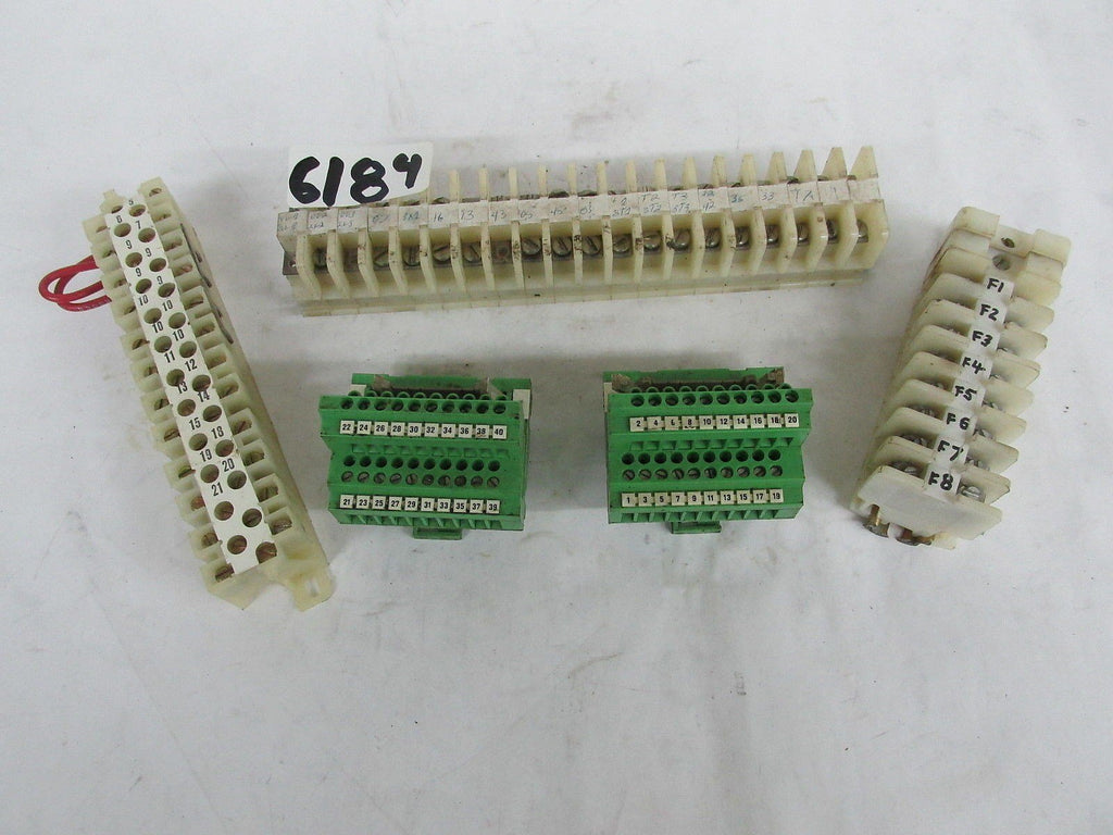 5 Pieces Of Terminal Strips/ Blocks- 2 -Railmount 20 Pin Male & 3-Termainal Str