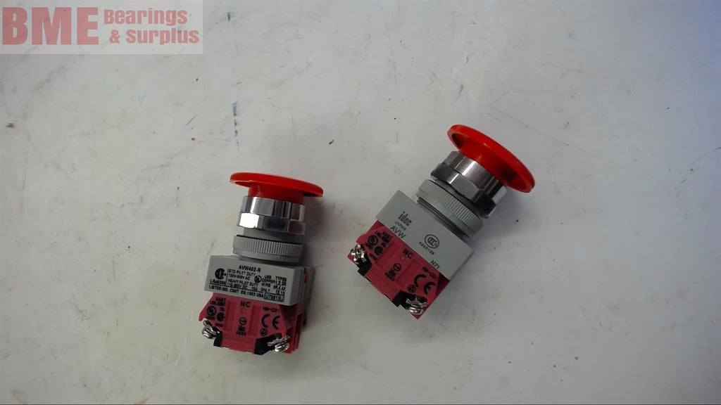 LOT OF 2--IDEC AVW402-R PILOT DUTY TWIST / PULL BUTTON