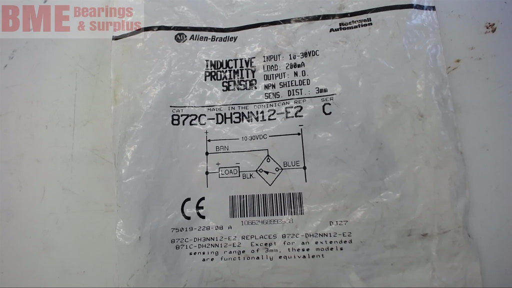 ALLEN-BRADLEY 872C-DH3NN12-E2 INDUCTIVE PROXIMITY SENSOR