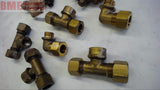 LOT OF 9 ASSORTED BRASS FITTINGS VARIOUS SIZES