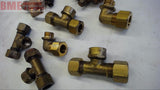 LOT OF 9 ASSORTED BRASS FITTINGS VARIOUS SIZES