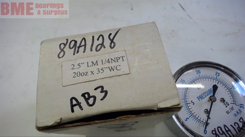 89A128 GAUGE, 2.5" LM 1/4" NPT