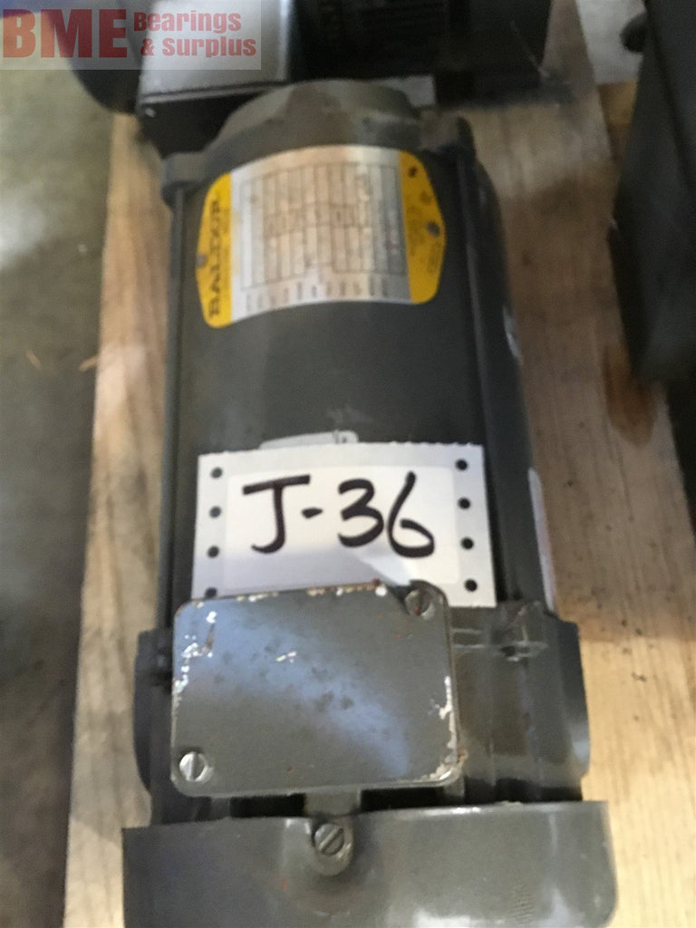 BALDOR .56 KW DC MOTOR, 90 ARM VOLTS, 1.6 ARM AMPS, 1750 RPM, D80C FRAME, H39998
