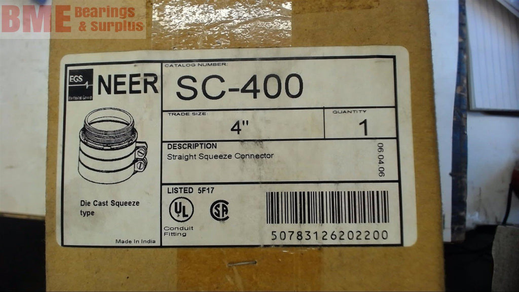NEER SC-400 STRAIGHT SQUEEZE CONNECTOR 4"