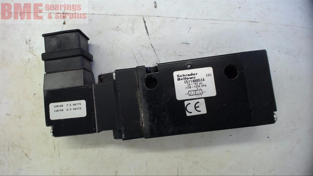 SCHRADER BELLOWS C511ABB53A SOLENOID VALVE 20-150 PSI, 120 VOLT COIL 7.5 WATTS