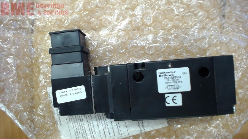 SCHRADER BELLOWS C511ABB53A SOLENOID VALVE 20-150 PSI, 120 VOLT COIL