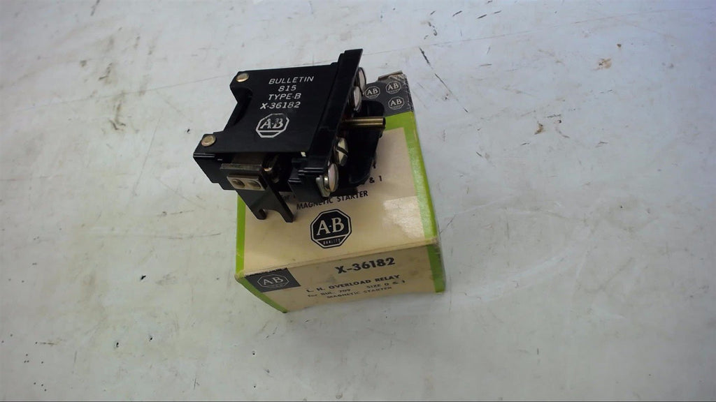 ALLEN-BRADLEY X-36182 L.H. OVERLOAD RELAY SIZE 0 & 1 MAGNETIC STARTER