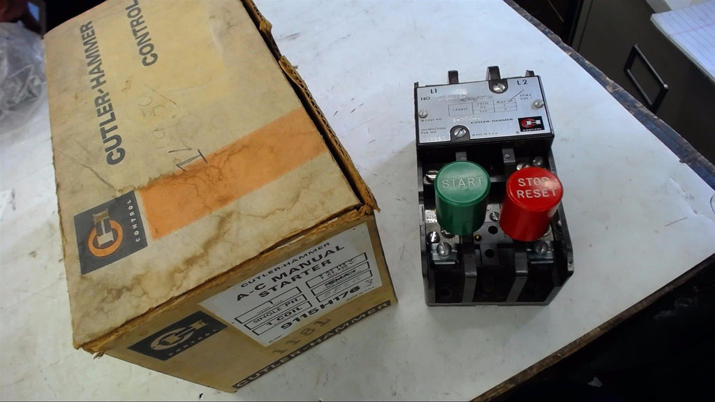 CUTLER-HAMMER 9115H176K AC MANUAL STARTER 2 HP @ 115V SINGLE PHASE, NEMA SIZE 1
