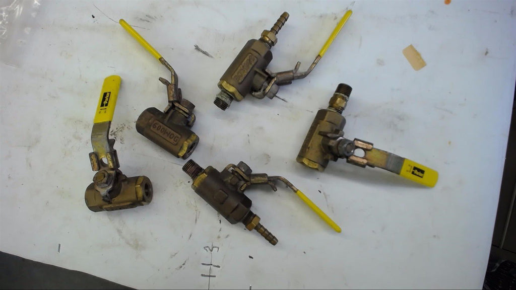 LOT OF 5 --- 1/4" BALL VALVES