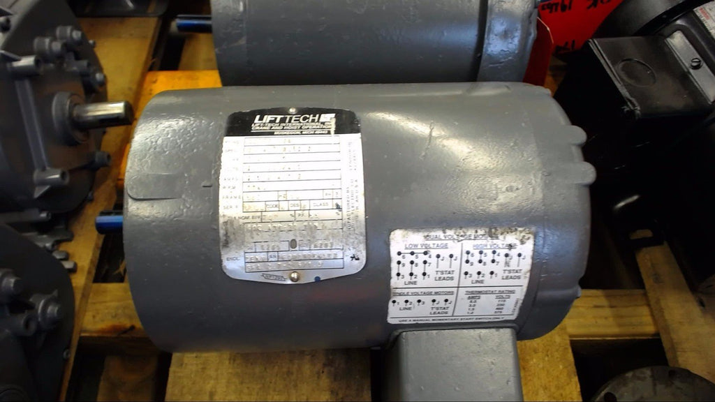 LIFT TECH 328795-34 1/2 HP AC HOIST MOTOR 208-230/460 VOLTS, 1160 RPM, 6P, 56C