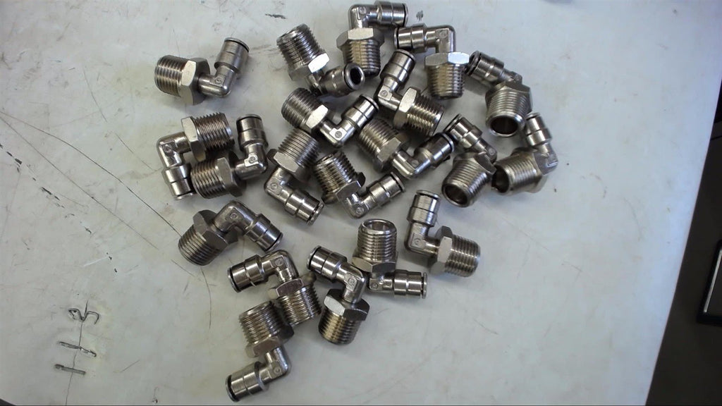 LOT OF 18--STAINLESS STEEL FITINGS 1/4" PIPE X 3/8"