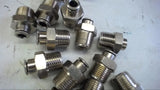 LOT OF 15 STAINLESS STEEL ADAPTERS 1/4" TUBE X 3/8"