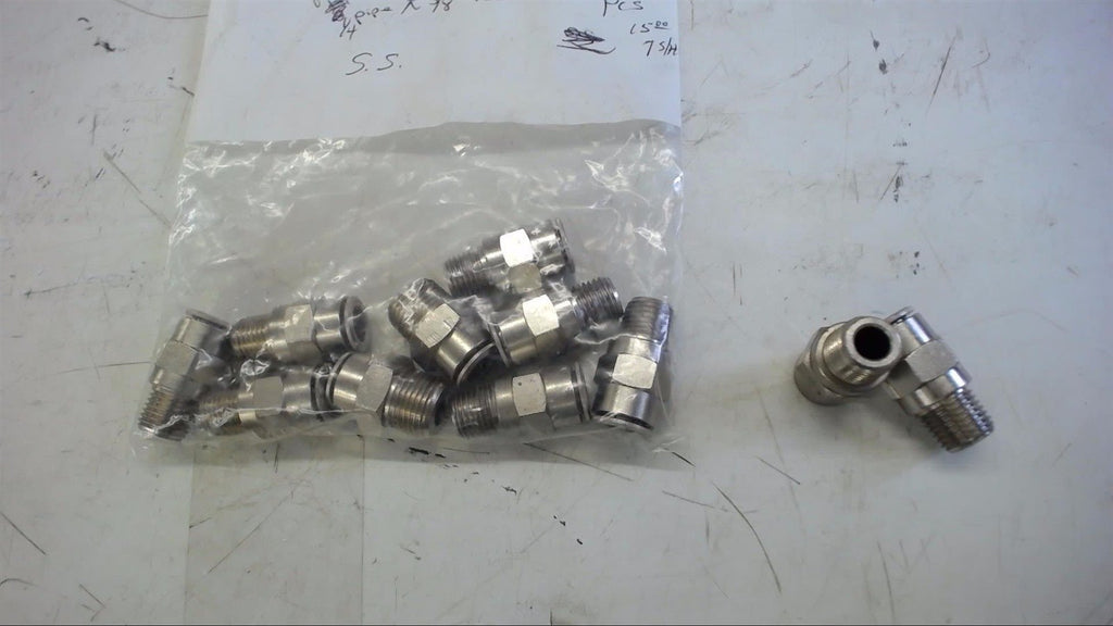 LOT OF 11 PCS ADAPTERS STAINLESS STEEL 1/4" PIPE X 3/8" TUBING