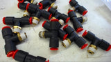 LOT OF 15 PCS PLASTIC TEES 1/4" TUBE X 1/8" PIPE