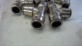 LOT OF 11-- STAINLESS STEEL TEES 1/2" X 1/2" X 1/2"