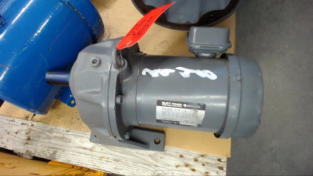 HITACHI GX DGE-0.75, 0.75 KW 4 POLE GEAR MOTOR, 200/220 VOLTS, 3 PHASE