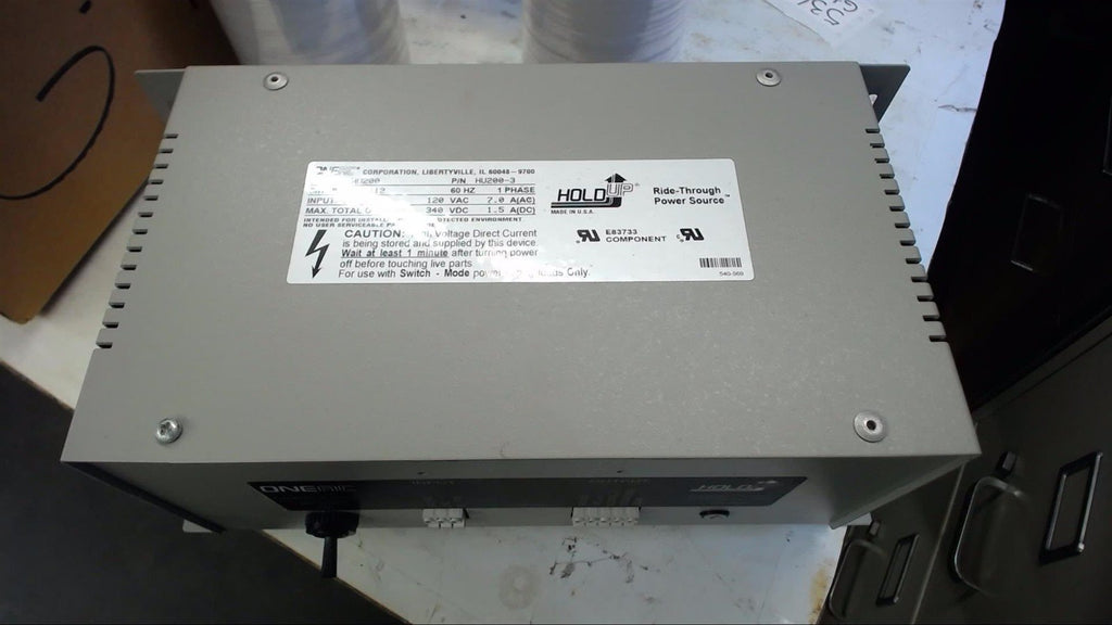 ONEAC HU200 RIDE-THROUGH POWER SOURCE 120 VAC 7.0 AMP INPUT, 340 VDC 1.5 A OUT