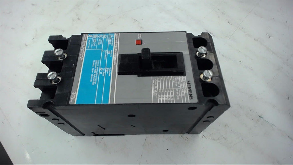 SIEMENS ED23B100 100 AMP CIRCUIT BREAKER 3 POLE, 240 VOLT